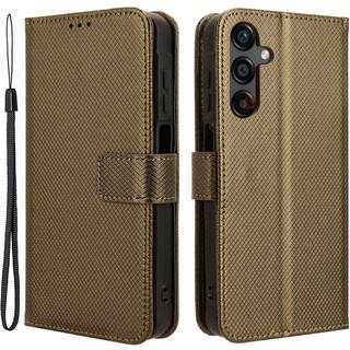 Samsung Galaxy A25 (5G) Læder Flip Cover m. Strop & Tekstur - Brun