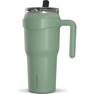 Hydrapeak roadster 40 oz rustfrit stål tumbler dobbeltvæg vakuum isoleret vandflaske med håndtag og 2 i 1 halm låg (bleg salvie)
