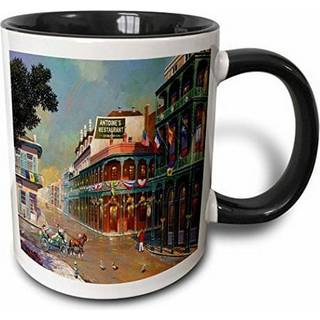 3Drose Mug_80505_4 """" Old New Orleans målning """" Två ton svart mugg 11 oz Multicolor