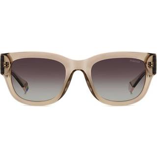 Polaroid Kvinde PLD 6213/S/X 10A/LA Solbriller Polycarbonat Beige Grå Firkantet Polariseret Skygge