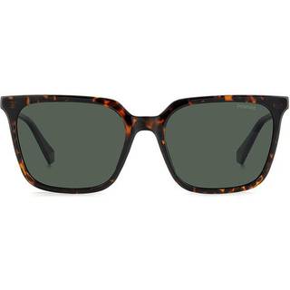 Polaroid Kvinde PLD 4163/S 086/UC Solbriller Polycarbonat Havana Grøn Firkantet Polariseret
