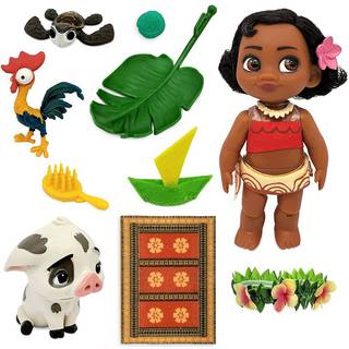 Disney Moana Animators' Collection mini dukkesæt – 5-tommers med Pua, Hei Hei, havskildpadde, Te Fitis hjerte, opbevaringsetui og tilbehør