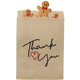 JEXILA 100 PAKK Tak papir behandler tasker flad Kraft cookie favor taske til slik snack bageri bryllupsfest gaveposer (5''x7 '')