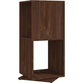 drejelig reol 34,5x34,5x75,5 cm konstrueret træ brun egetræ