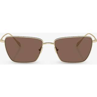 Giorgio Armani Kvinde AR6153 301373 Solbriller Metal Guld Brun Firkantet Normal