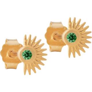 Enamel - Soleil Petrol Green ørestikker i forgyldt