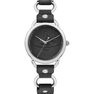 Vivienne Westwood Carnaby Quartz Black Dial Black Leather Strap Ladies Watch VV163BKSL