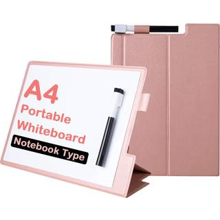 Crchom b?rbart t?rt sletningskort lille hvidt bord A4 magnetisk desktop whiteboard 8 """" x 12 """" b?rbar whiteboard med stativ pu cover -sag til b?