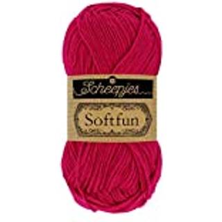 Scheepjes Softfun 2655 Cerise Indhold: 60% Bomuld / 40% Akryl Vægt/længde: 50 gram = ca. 140 meter Anbefalede pinde: 3.50-4.00 mm Strikkefasthed: 10 cm = 21 x 30 m Maskinvask / Skåneprogram max 30°C.