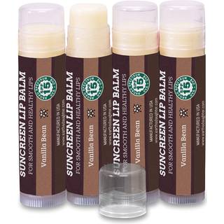 SPF Lip Balm 4 -Pack af Jordens datter - Lip Sunscreen SPF 15 Organiske ingredienser Vanilje Smag Beeswax Coconut Oil vitamin E - Hypoallergenisk