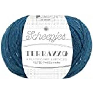 Scheepjes Terrazzo 734 Opale Indhold: 70% genanvendt uld og 30 % genanvendt viskose Vægt/længde: 50 gram = ca. 175 meter Anbefalede pinde: 4.00 mm Strikkefasthed: 10 cm x 10 cm = 27 m x 35 p Vaskes i hånden ved 30°C / Tåler ikke tørretumbler / Tørres fladt.