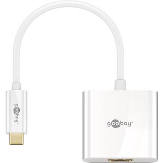 USB-C 3.1 til HDMI Hun adapterkabel, hvid, 0,1m