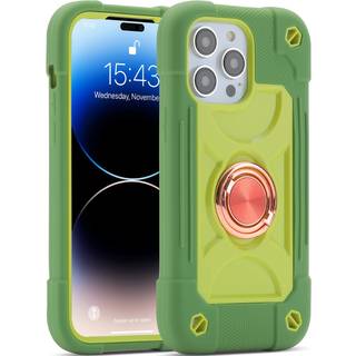 Markill kompatibel med iPhone 14 Pro-sag 6.1 tommer med indbygget ringstativ Milit?rskvalitets Drop Protection Full Body Rugged Heavy Duty Case 3