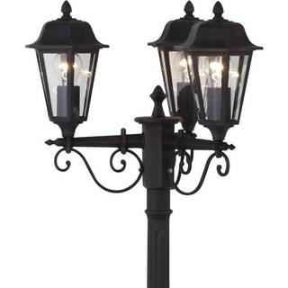 Lindby udendørslampe Lamina, 172 cm, 3 lyskilder, sort-rust, E27