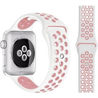 Apple Watch To-Farvet Silikone Smartwatch Rem (38/40/SE/41/42mm) - Hvid / Lyserød