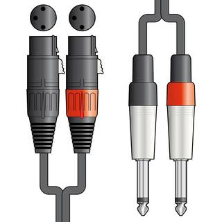 2 x XLR hun til 2 x Jack mono kabel - 0.75 m