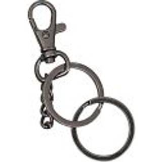 Karabiner mit Kette und Schlüsselring 13cm - Silber