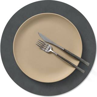 Lind Dna Circle M Dækkeserviet Ø30cm Nupo Anthracite - Dækkeservietter & Coasters Læder Antracit - 981173