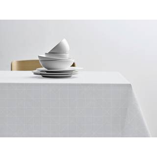 Tiles Damaskdug, Optisk Hvid, Ø180 cm