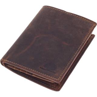 Geldbörse Leder 9x12cm mit Hirsch "Vintage Hunting" oliv 1701-STAG-30 | Greenburry,de