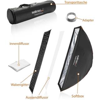 Walimex pro Studio Line Striplight Softbox QA 40x120cm mit Softboxadapter Multiblitz V