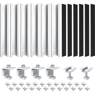NuaSol tagmonteringssæt af trapezformet metalplade, til 2 solcellemoduler, 20cm til solcellemoduler med højde 30 & 35 mm