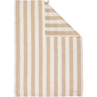 Bredstribet viskestykke, beige/hvid