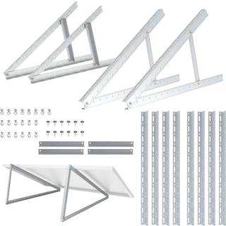 NuaSol - 2x Justerbart solpanelbeslag 720mm - 0-90° - vejrbestandigt aluminium, inkl. skruesæt