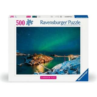 Ravensburger puslespil 500 brikker - Nordlys i Bergsfjorden
