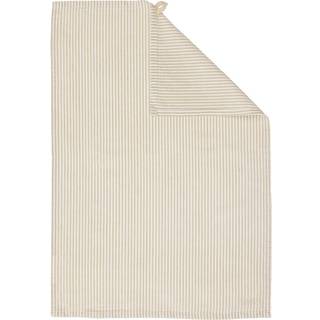 Stribet viskestykke, beige/hvid