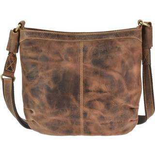 Schultertasche Leder 27x25cm "Vintage" antikbraun | Greenburry.de 1655A-25
