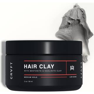 Crvft Hair Clay 2oz | Medium Hold/Zero Shine Matte finish | Tilføj volumen og tekstur | Ideel til teksturerede korte og mellemstore stilarter | O