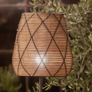 PR Home terrasselampe Agnar Lollo, grå, rattan-look, 71 cm