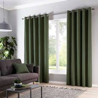 Fusion Fusion Green Sorbonne Eyelet Room Darkening Curtains