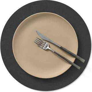 Lind Dna Circle M Dækkeserviet Ø30cm Nupo Black - Dækkeservietter & Coasters Læder Sort - 981878