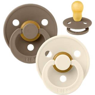 BIBS Rund Colour Sut - 2-Pak - Str. 3 - Naturgummi - Dark Oak/Ivory