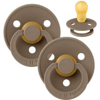 BIBS Rund Colour Sut - 2-Pak - Str. 3 - Naturgummi - Dark Oak/Dark Oak