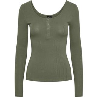 PIECES dame top PCKITTE - Deep Lichen Green - S