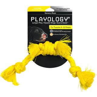 Playology Puppy Rope Dog Leget?j til sensorisk udvikling | Mellemstore interaktive sl?beb?nd & tygge hunde leget?j til hvalpe op til 50 lbs | At