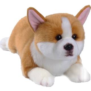 Cu-mate 16 """" Welsh Corgi Pembroke udstoppet hunde dyrsimulering Realistic og naturtro bl?d h?ndlavet liggende hund plys leget?j hvalp-Present ga