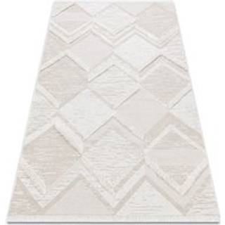 Tæppe MOROC 22314 økologiske, EKO SISAL romber, zigzag, boho - strukturel beige / fløde 136x190 cm