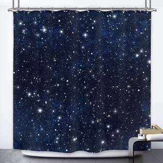 Riyidecor Night Sky Space Broes Gardin (No Glitter) Star Badev?relsesindretning 72WX72H Inch Baggrund M?rkbl? kosmisk Starry Fantasy Galaxy Unive