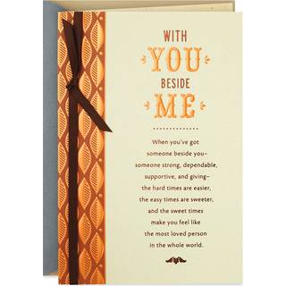 Hallmark romantisk fødselsdagskort (guld og grønt blad)