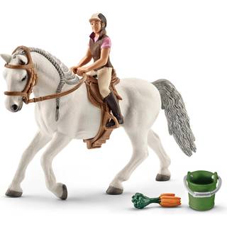 Schleich Horse Club Lipizzaner Mare Horse and Rider Figurine Playset - Realistic Rider og Horse med Feed Bucket Saddle og mere spilletid sjov til