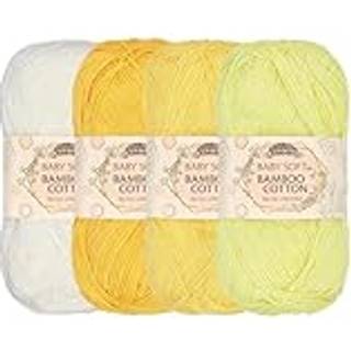 Jubileeyarn baby blød bambus bomuldsgarn - 50g/nkein - nuancer af gul - 4 Skeins