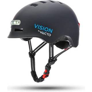 Hecto+ Vision m. indbygget lys sort - Cykelhjelm - Large (58-61 cm)