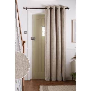 Next Natural Heavyweight Chenille Super Thermal Eyelet Door Curtains