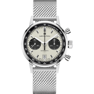 Hamilton American Classic Intra-Matic Automatic Chronograph White Dial Milanese Bracelet Men's Watch H38416111