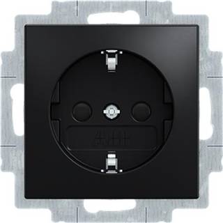 B55 Schuko-Stikkontakt, Mat Sort Abb
