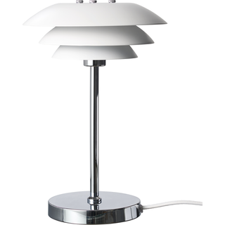 DL20 bordlampe - Mat Hvid - Chrom - Dyberg Larsen